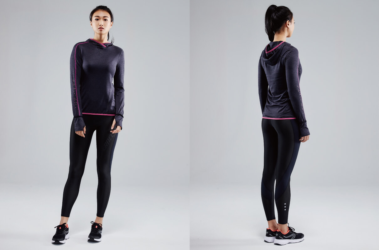 CROSSOVER NECK RUNNING HOODIE WOMEN 